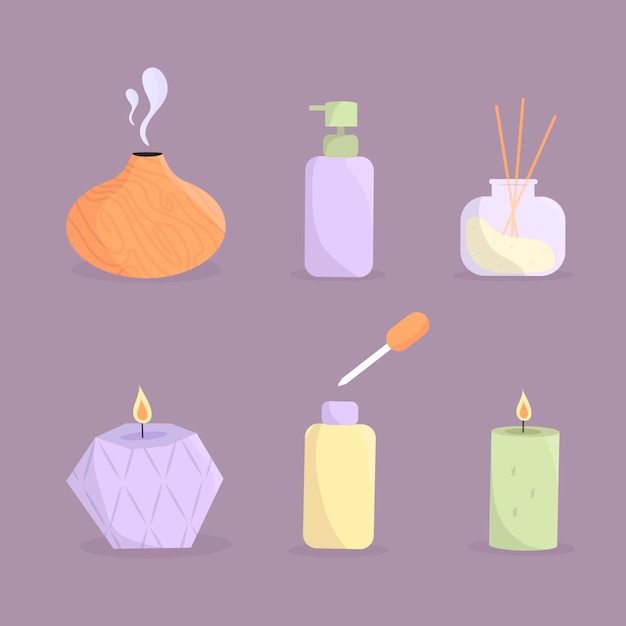 Free Vector hand drawn aromatherapy collection