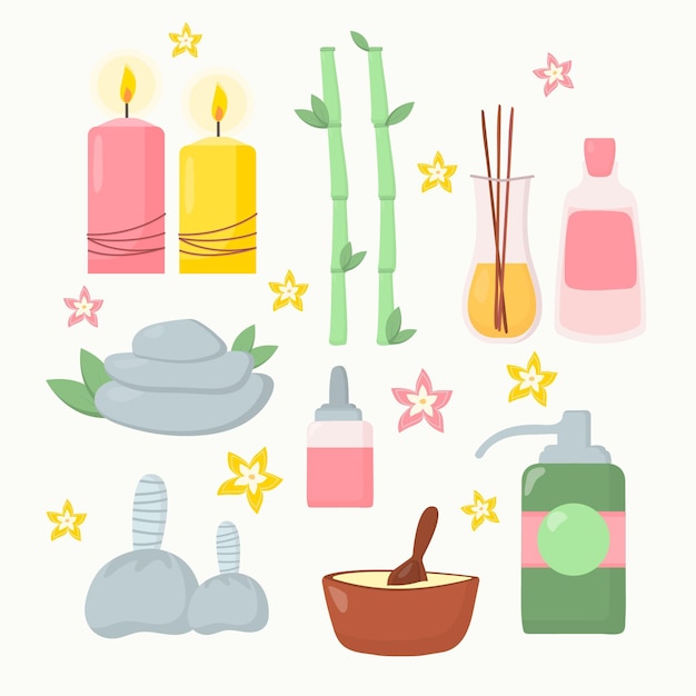 Free Vector hand drawn aromatherapy elements