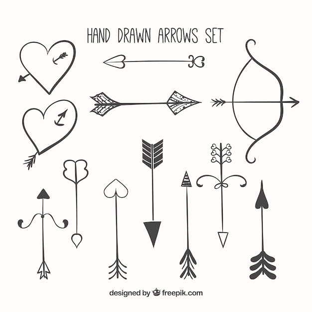 Free vector hand drawn arrow collection