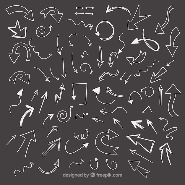 Free vector hand drawn arrows pack