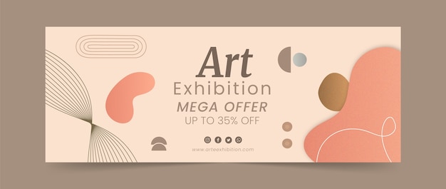 Hand drawn art exhibition event social media cover template