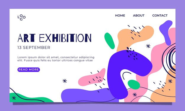 Hand drawn art exhibition landing page