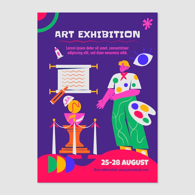 Free Vector hand drawn art exhibition poster