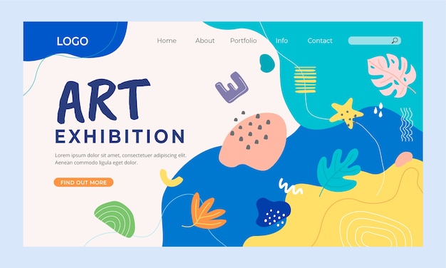 Free vector hand drawn art exhibition template design