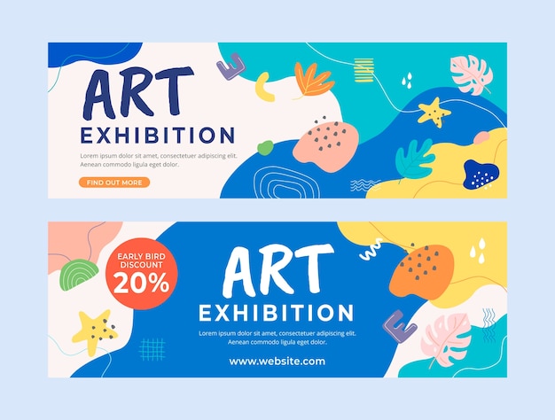 Hand drawn art exhibition template design