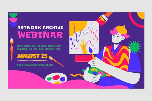 Hand drawn art exhibition webinar