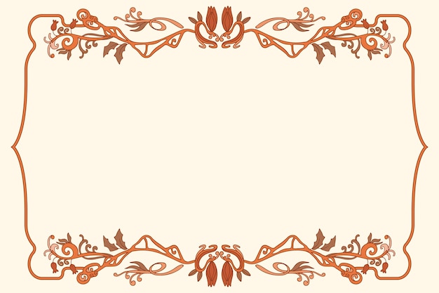 Free Vector hand drawn art nouveau frame and borders ornament collection