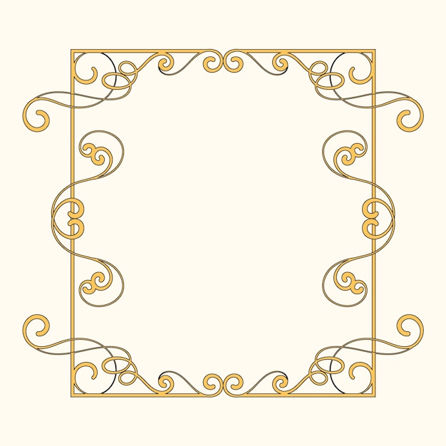 Hand drawn art nouveau frame design