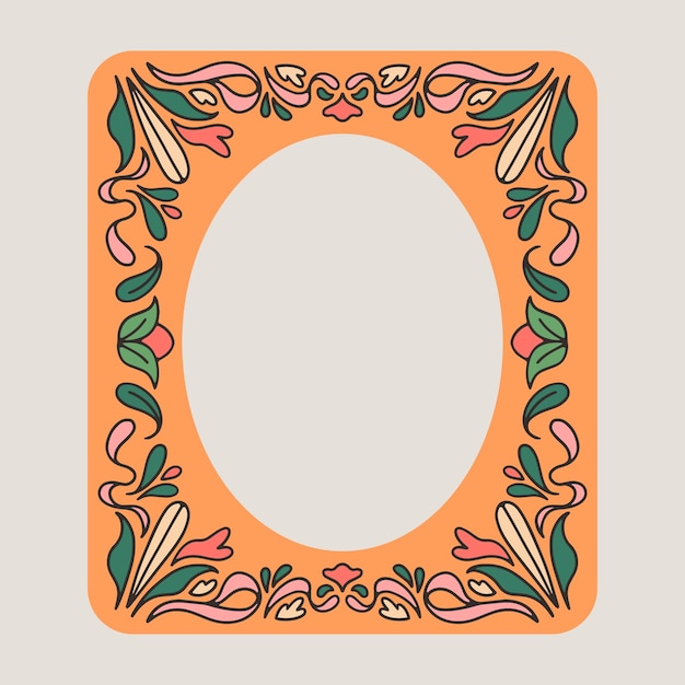 Hand drawn art nouveau frame design