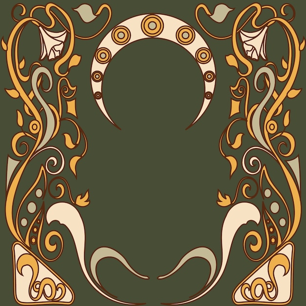 Free Vector hand drawn art nouveau frame design