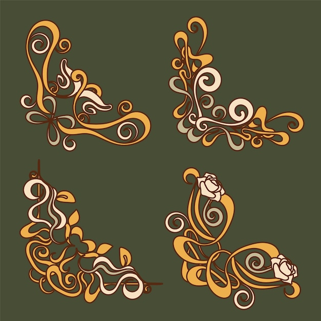 Free vector hand drawn art nouveau frame design