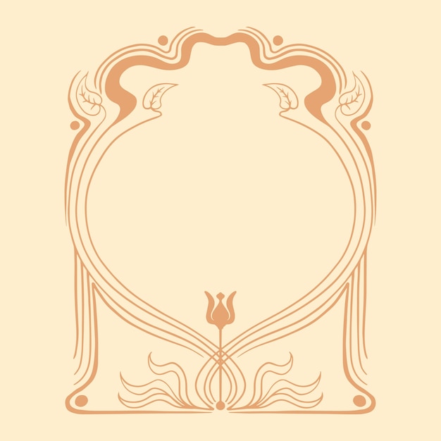 Free Vector hand drawn art nouveau frame design