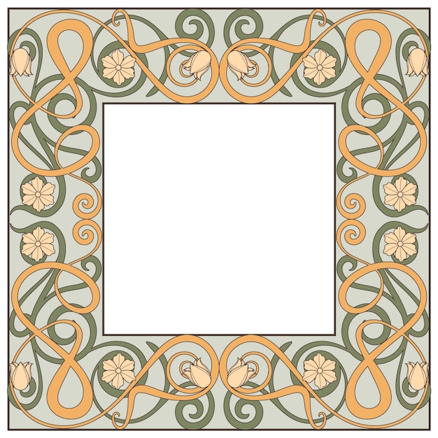 Free Vector hand drawn art nouveau frame design