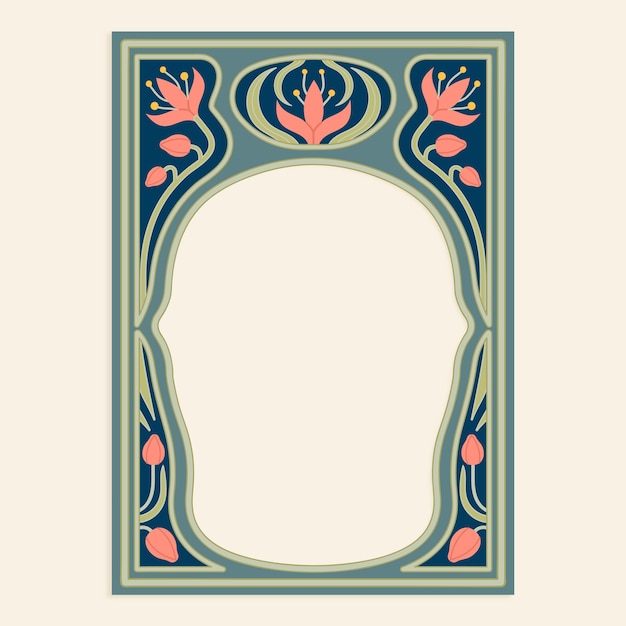 Free vector hand drawn art nouveau frame