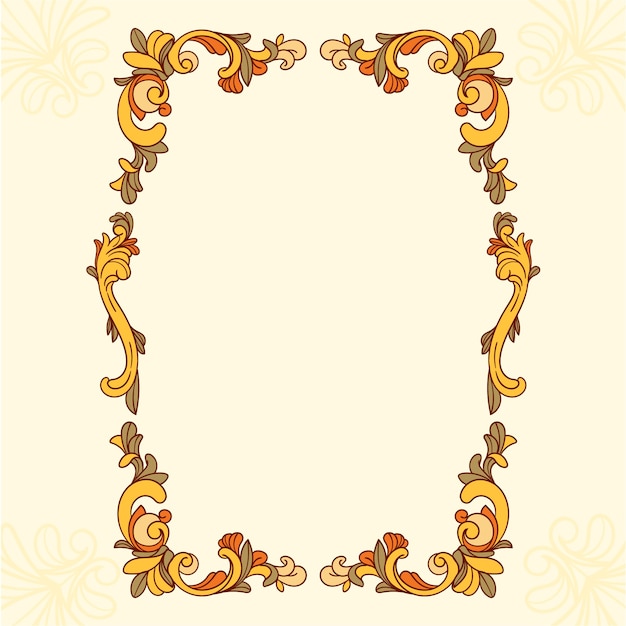 Hand drawn art nouveau frame