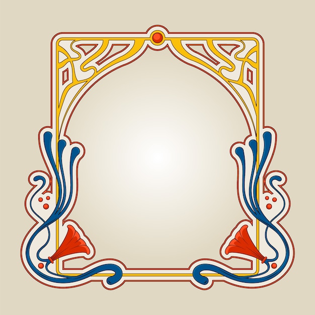 Hand drawn art nouveau frame