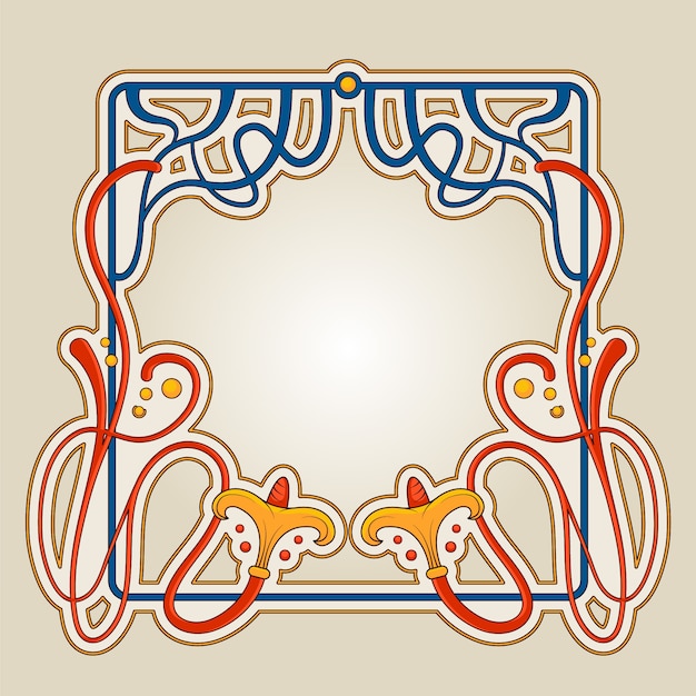 Free Vector hand drawn art nouveau frame