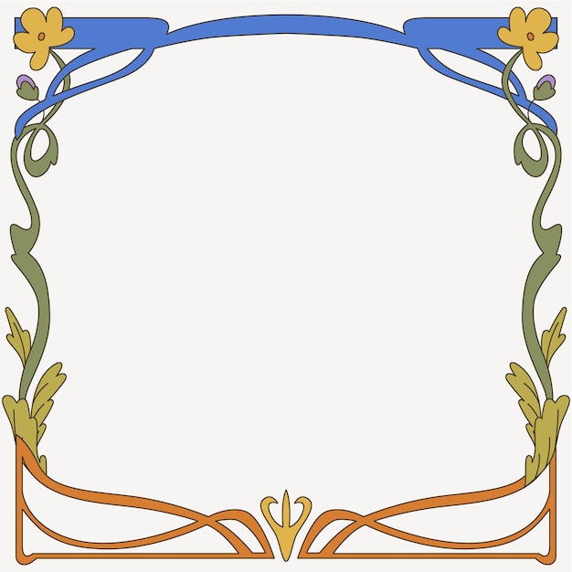 Free Vector hand drawn art nouveau frame