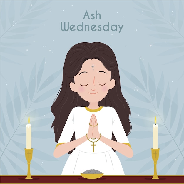 Hand drawn ash wednesday