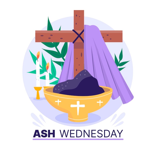 Hand drawn ash wednesday