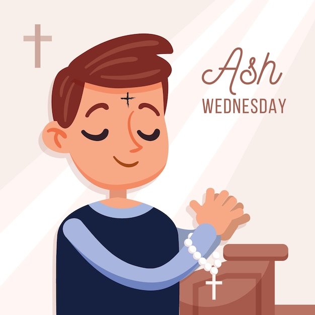 Hand drawn ash wednesday