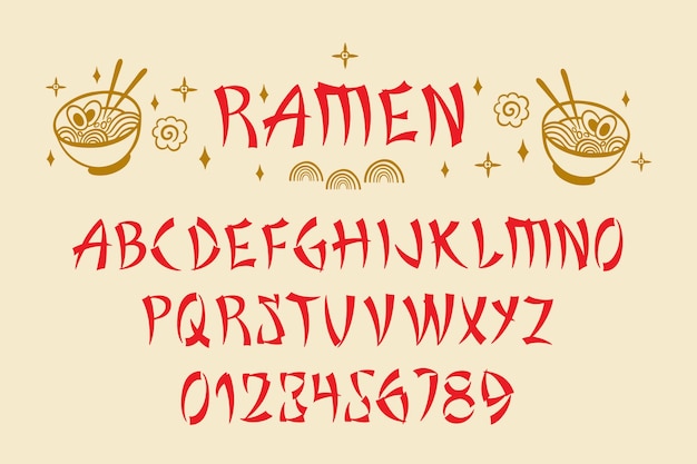 Free Vector hand drawn asian alphabet