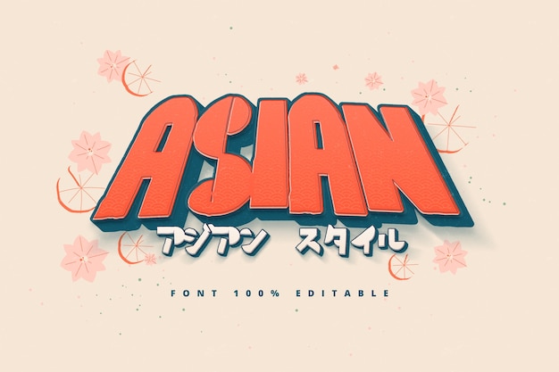 Hand drawn asian text effect