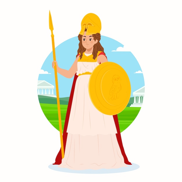 Free Vector hand drawn athena illustration