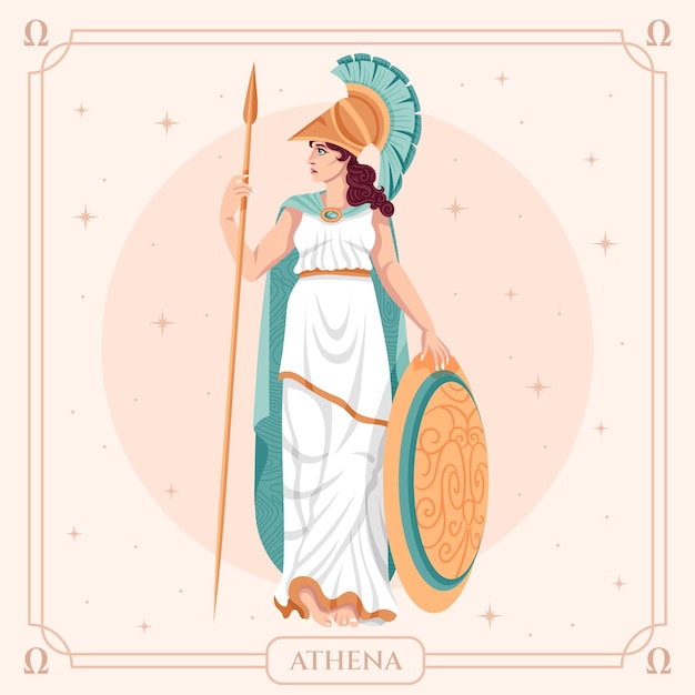 Hand drawn athena illustration