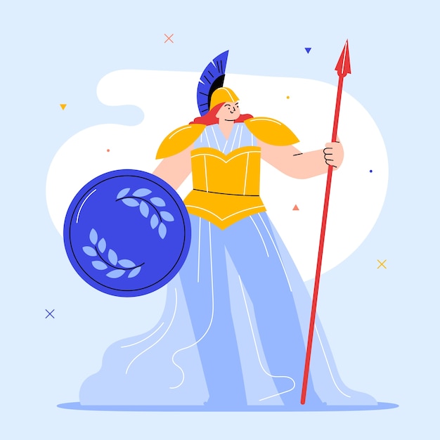 Free Vector hand drawn athena illustration