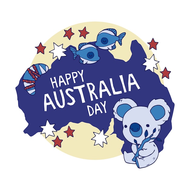 Hand drawn australia day concept