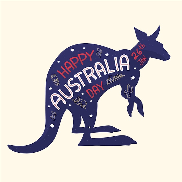 Free Vector hand drawn australia day concept