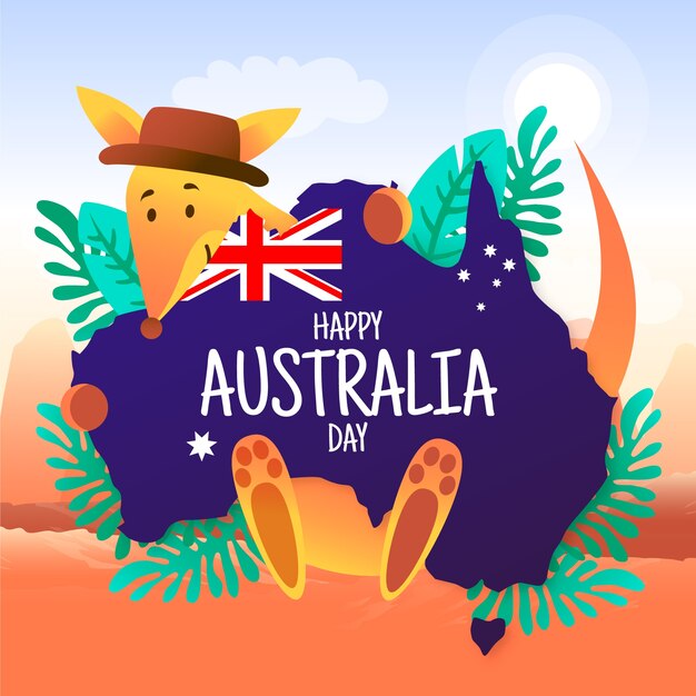 Hand drawn australia day concept