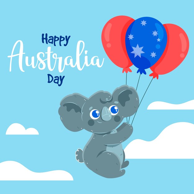 Hand drawn australia day concept