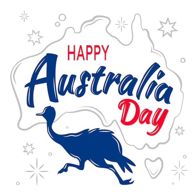 Free Vector hand drawn australia day concept