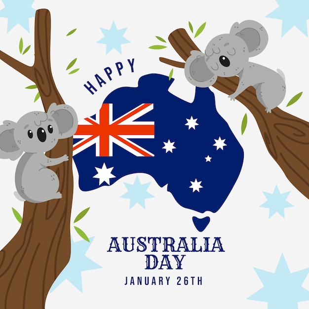 Free Vector hand drawn australia day