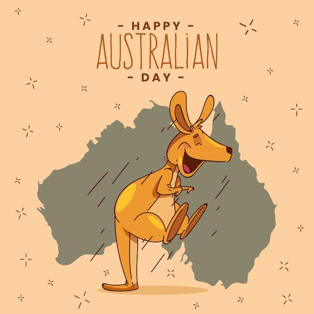 Free vector hand drawn australia day