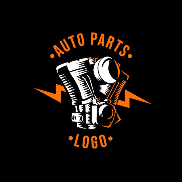 Hand drawn auto parts logo design