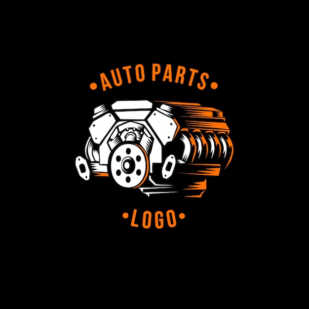 Free vector hand drawn auto parts logo design