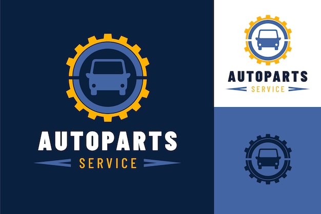 Free vector hand drawn auto parts logo template