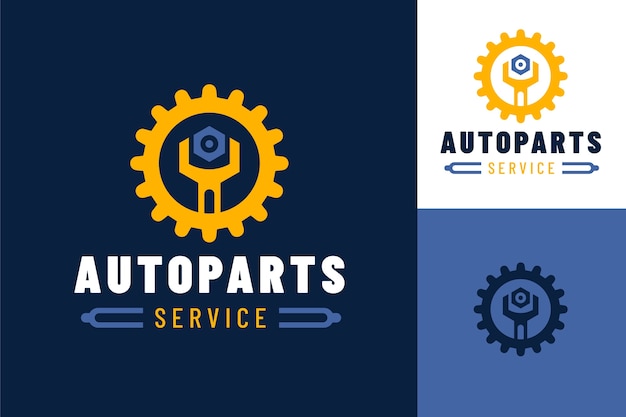 Free vector hand drawn auto parts logo template