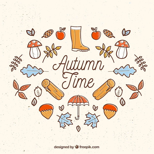 Free vector hand drawn autumn background