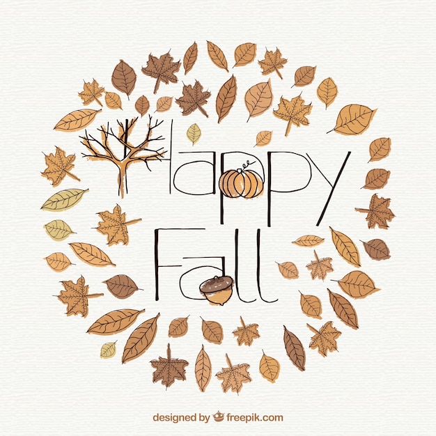 Free Vector hand drawn autumn background