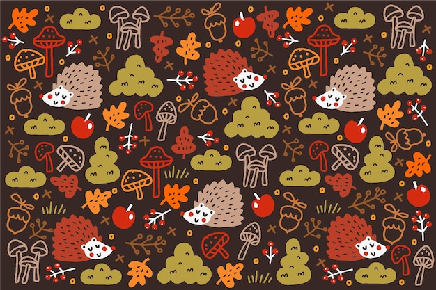 Hand drawn autumn background