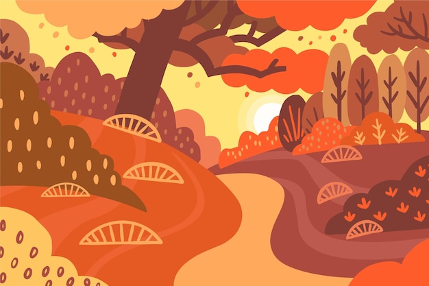 Free Vector hand drawn autumn background