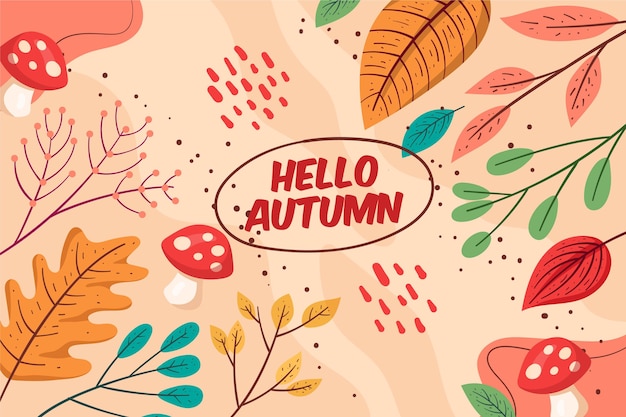 Hand drawn autumn background