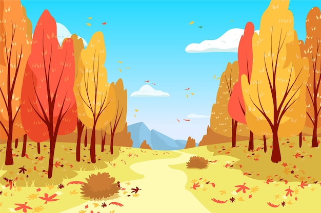 Free Vector hand drawn autumn background