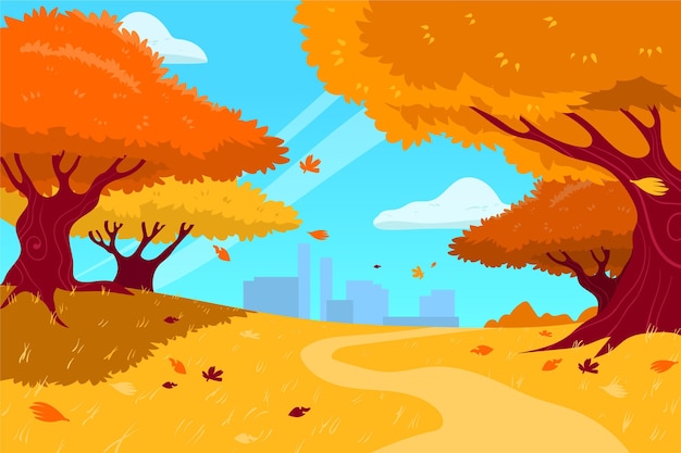 Hand drawn autumn background