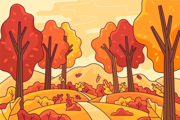 Free Vector hand drawn autumn background