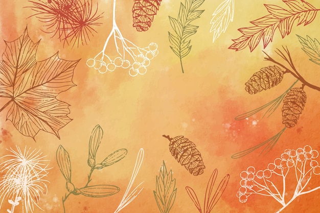 Hand drawn autumn background